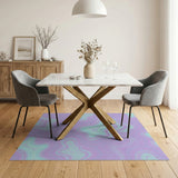 Purple Teal Wavy Abstract Area Rug