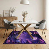 Purple Sakura Moonlit Fantasy Forest Rug