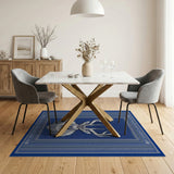 Tribal Blue Stag Head Area Rug