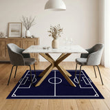 Navy Blue Soccer Field Area Rug