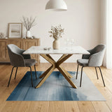 Misty Blue Mountains Watercolor Area Rug