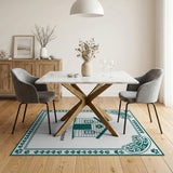 Welcome Dogshouse Paw Print Area Rug