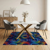 Rainbow Carabiner Washable Area Rug