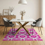 Vibrant Pink Vibrant Pink Geometric Abstract Area Rug