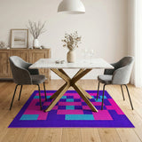 Multi-color and Patterns Geometric Modern Vibrant Geometric Multi-Color Block Area Rug
