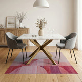 Pink Overlapping Circles Geometric Area Rug
