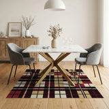 Multi-color and Patterns Bold Red Plaid Checkered Area Rug