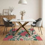 Pink Blush Pink Rose Floral Area Rug