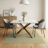 Golden Yellow Vertical Pinstripe Area Rug