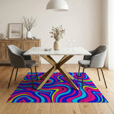 Vibrant Wavy Abstract Multi-Color Area Rug
