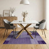Purple Purple Gray Geometric Striped Area Rug