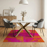 Multi-color and Patterns Vibrant Pink Orange Geometric Area Rug
