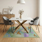 Purple Mushroom Butterfly Moon Boho Rug