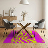 Bold Pink Yellow Zebra Stripe Area Rug
