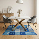 Blue Alphabet Kids Area Rug