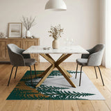 Evergreen Forest Silhouette Area Rug