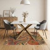 Swirling Floral Area Rug