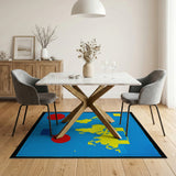 Multi-color and Patterns Pixelated World Map Area Rug