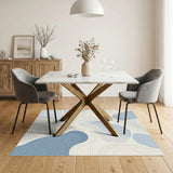 Blue Organic Wave Area Rug
