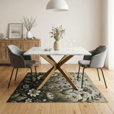 Vintage White Daisy Meadow Area Rug