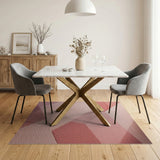 Blush Pink Geometric Patchwork Area Rug