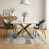 Modern Wavy Abstract Beige Area Rug