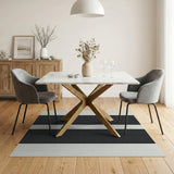 Striped Bold Black White Vertical Striped Area Rug