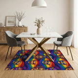 Rainbow Carnival Mask Area Rug