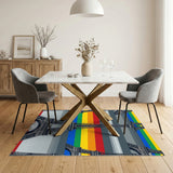 Geometric Modern Multi-color and Patterns Rainbow Eiffel Tower Area Rug