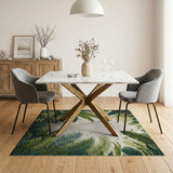 Green Lush Green Jungle Foliage Area Rug