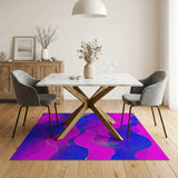 Vibrant Blue Pink Wave Geometric Area Rug