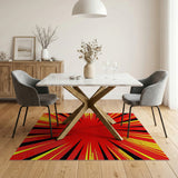 ODIKA Pop Art Comic Book Washable Area Rug - Non-Slip Red Low Pile Retro Rug