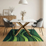 Emerald Wave Geometric Area Rug