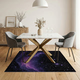 Purple Nebula Starry Mountains Area Rug