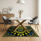 Bold Sunflower Mandala Area Rug