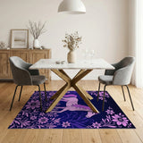 Pink Unicorn Floral Area Rug