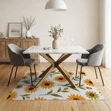 Floral Vintage Vibrant Sunflower Pattern Area Rug