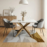 Abstract Area Abstract Wavy Neutral Area Rug