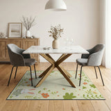 Cute Bunny Strawberry Garden Rug