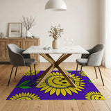 Cheerful Smiling Sunflowers Area Rug