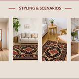 Ultra Soft Area Rug, Non Slip, Stain Resistant, Washable Area Rugs for Living Room, Bedroom, Western Farmhouse Non-Slip Bedroom Area Rug(Red)