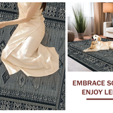 Ultra Soft Area Rug, Non Slip, Stain Resistant, Washable Area Rugs for Living Room, Bedroom, Sophisticated Heathered Patterned Elegance(Gray)
