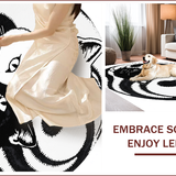 Ultra Soft Area Rug, Non Slip, Stain Resistant, Washable Area Rugs for Living Room, Bedroom, Cute Microfiber Bath Mat for Pet-Friendly Homes(Black)