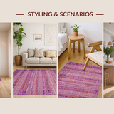 Ultra Soft Area Rug, Non Slip, Stain Resistant, Washable Area Rugs for Living Room, Bedroom, Aesthetic Bow Shaped Carpet Coquette Room Decor Uno Reverse Rug(Purple)