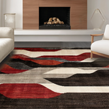 Ultra Soft Area Rug, Non Slip, Stain Resistant, Washable Area Rugs for Living Room, Bedroom, Elegant Natural Patterned Appeal(Red)
