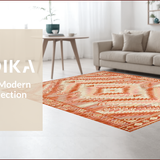 Ultra Soft Area Rug, Non Slip, Stain Resistant, Washable Area Rugs for Living Room, Bedroom, Contemporary Diamond Pattern Fusion(Red)