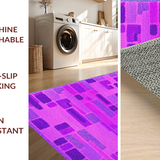 Ultra Soft Area Rug, Non Slip, Stain Resistant, Washable Area Rugs for Living Room, Bedroom, Whimsical Script with Elegant Flair(Purple)