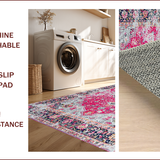 Ultra Soft Area Rug, Non Slip, Stain Resistant, Washable Area Rugs for Living Room, Bedroom, Elegant Soft Pink Lattice Design(Pink)