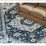 Contemporary Black and Ivory Medallion(Blue)