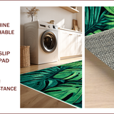 Ultra Soft Area Rug, Non Slip, Stain Resistant, Washable Area Rugs for Living Room, Bedroom, Monstera Leaf Bathroom Accent Rug Washable(Green)
